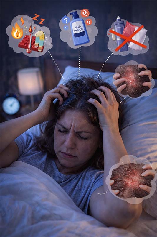 حكة فروة الرأس تزيد بالليل؟ الأسباب الشائعة + حلول تهدئة قبل النوم