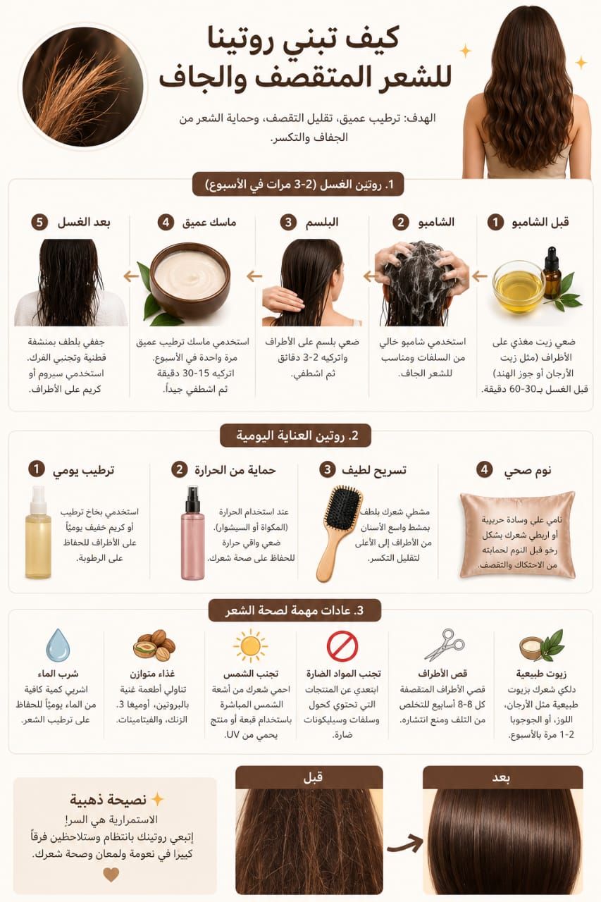 كيف تبني روتينًا للشعر المتقصف والجاف