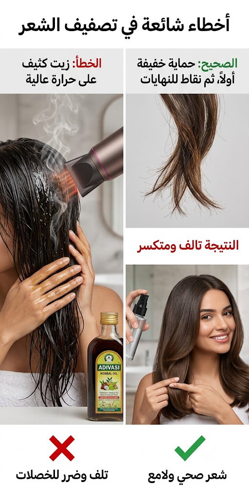 هل الزيوت تساعد قبل السشوار