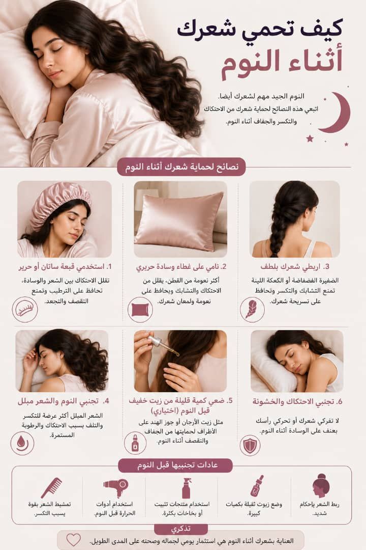 كيف تحمي الشعر أثناء النوم