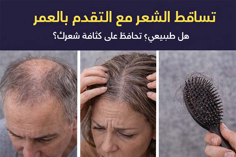 تساقط الشعر مع التقدم بالعمر: هل هو طبيعي؟ وكيف تحافظ على كثافة شعرك؟